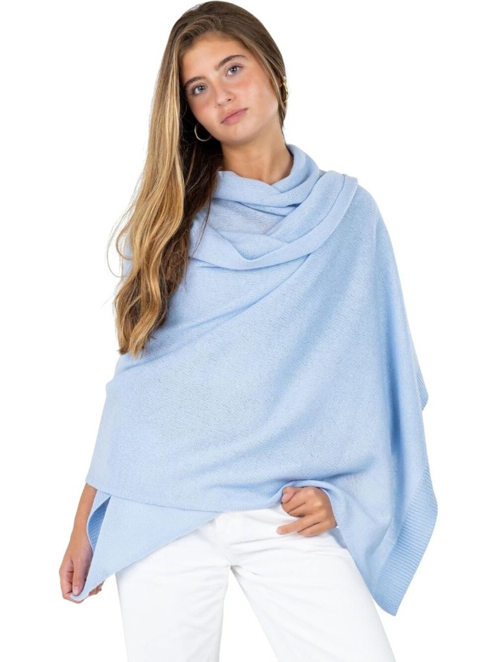 〽️Women's Cashmere Shawl Blue All Season Pashmina Stole Travel Shawl Scarf